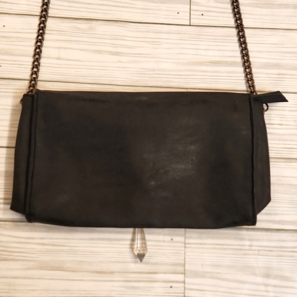 Womens Twig & Arrow blackish/gray crossbody bag with hanging bead. - Picture 12 of 16